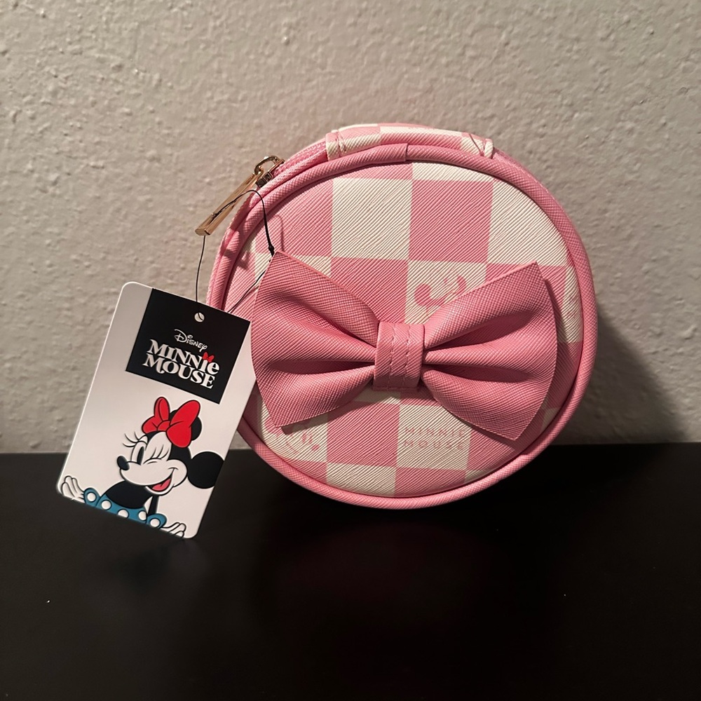 Disney Minnie Mouse Pink Checkered Pouch
